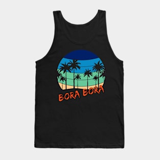 Bora Bora Retro Vintage Sunset Beach Design Tank Top